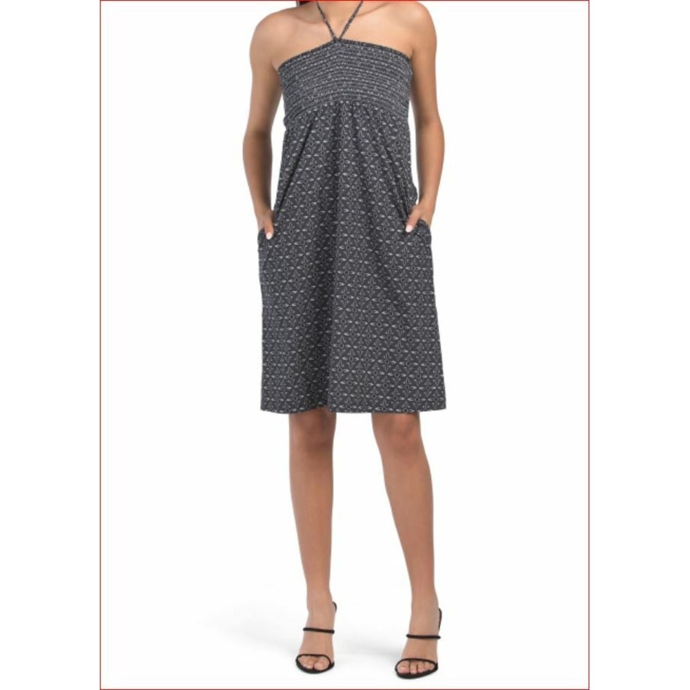 Club Monaco women dress cotton spandex T77654 black pockets sz XXS $98